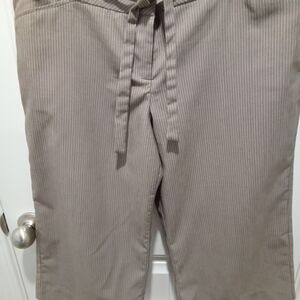 Star Style Juniors Size 15 Striped Tan Capris Dress Pants
